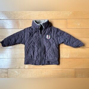 Brown Quilted Bomber Jacket